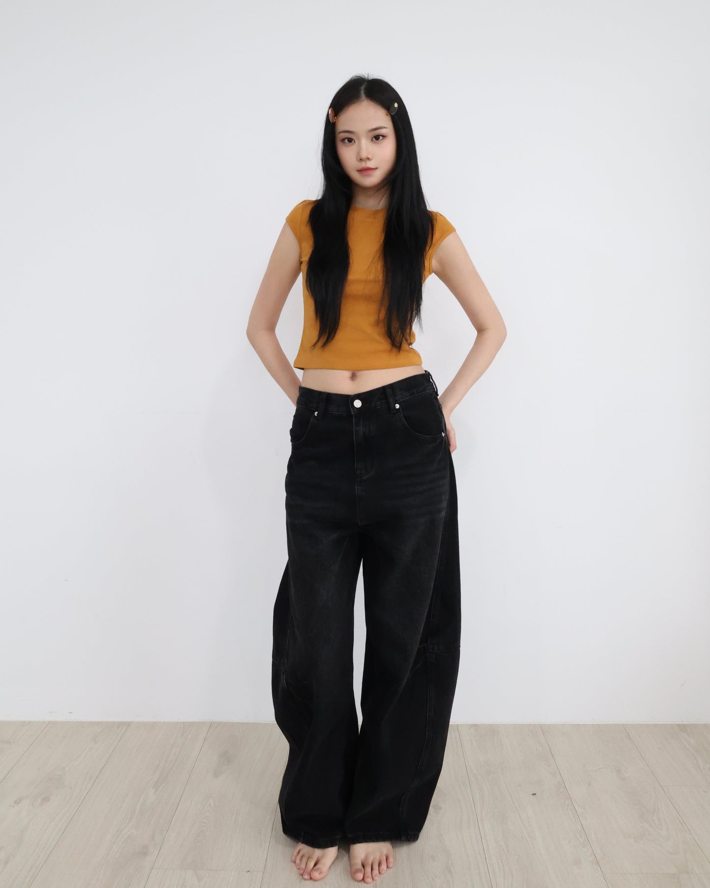 25051(6color) - 焦糖 圓領正肩短袖上衣