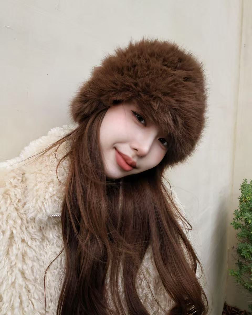 25040(6color) - 棕"大頭圍"6色 I 毛毛蒙古帽