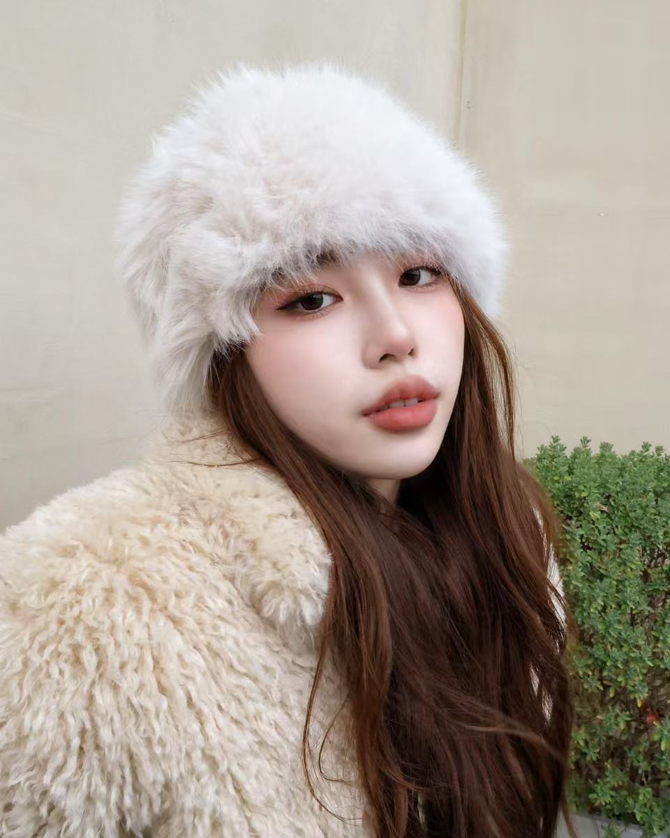 25040(6color) - 白"大頭圍"6色 I 毛毛蒙古帽