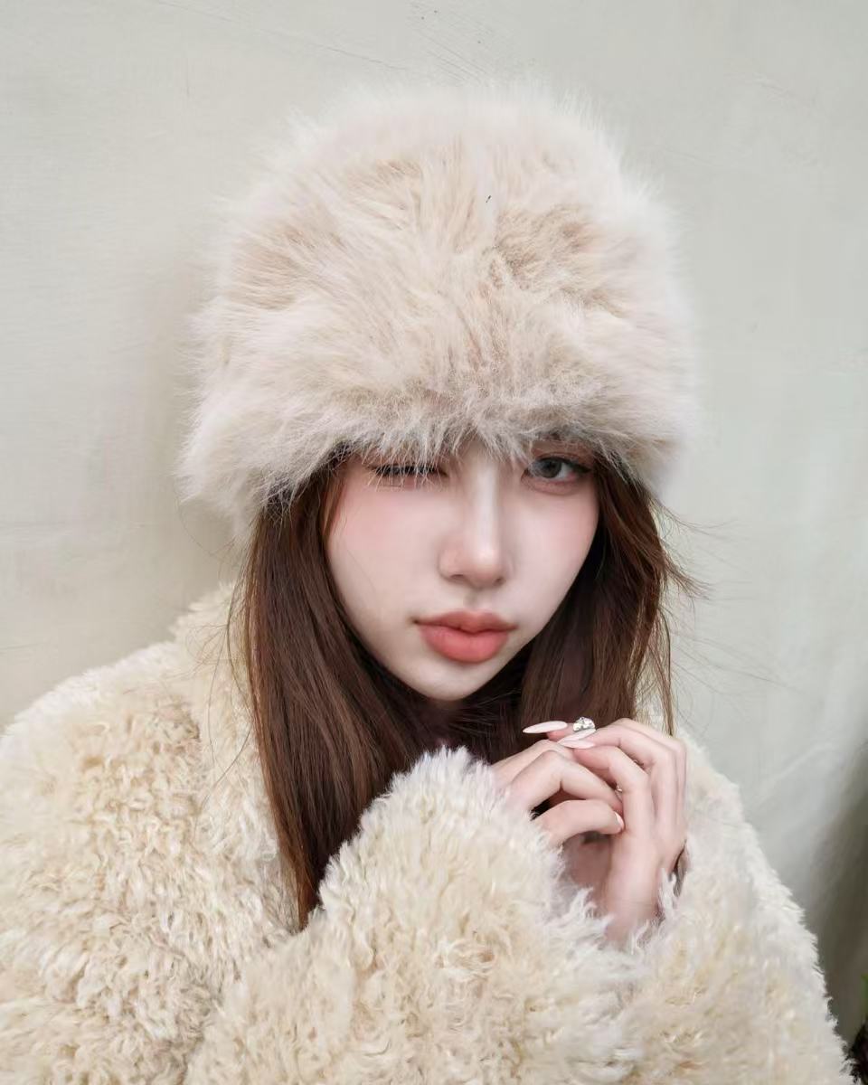 25040(6color) - 米"大頭圍"6色 I 毛毛蒙古帽