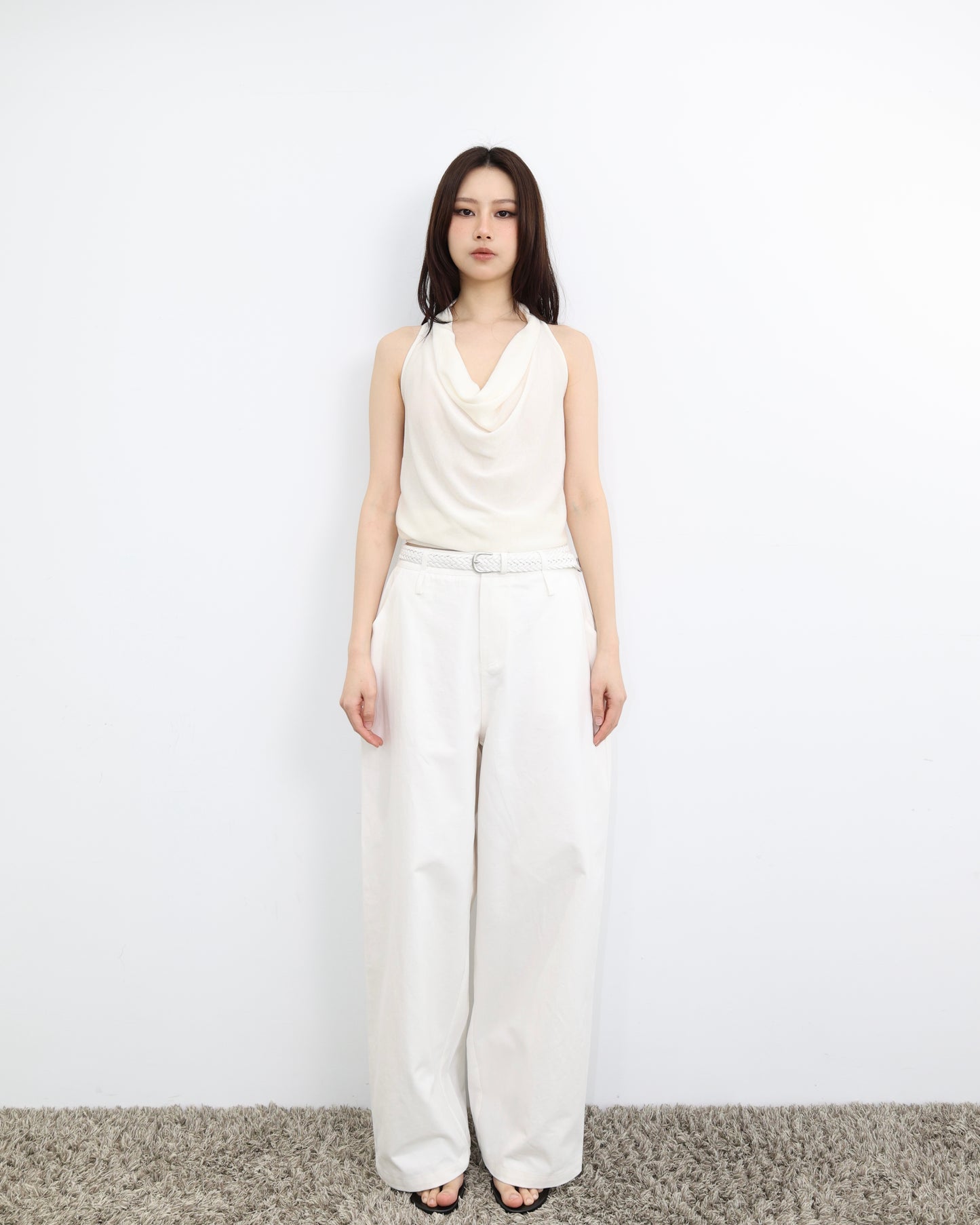 25081(4color) - 杏 蕩領露背針織上衣