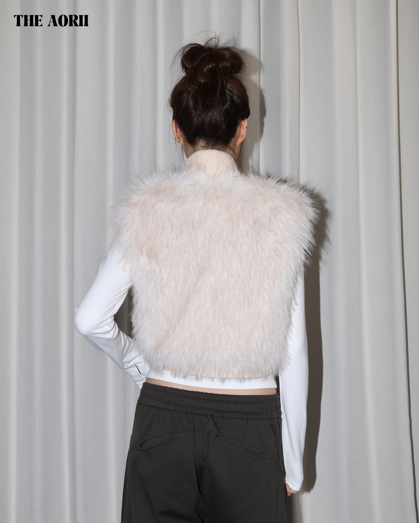 25232(2color) - 米 毛毛針織背心