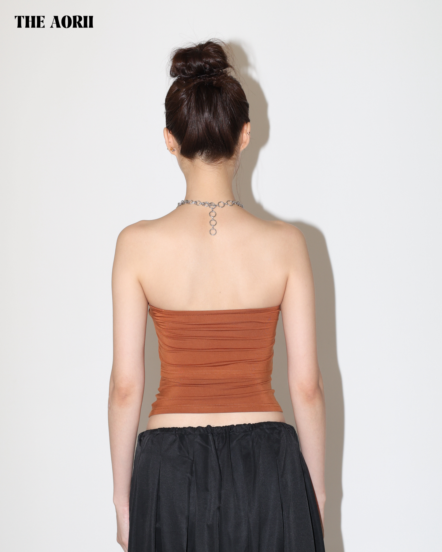25184(2color) - 髒橘 不規則反折Bra Top