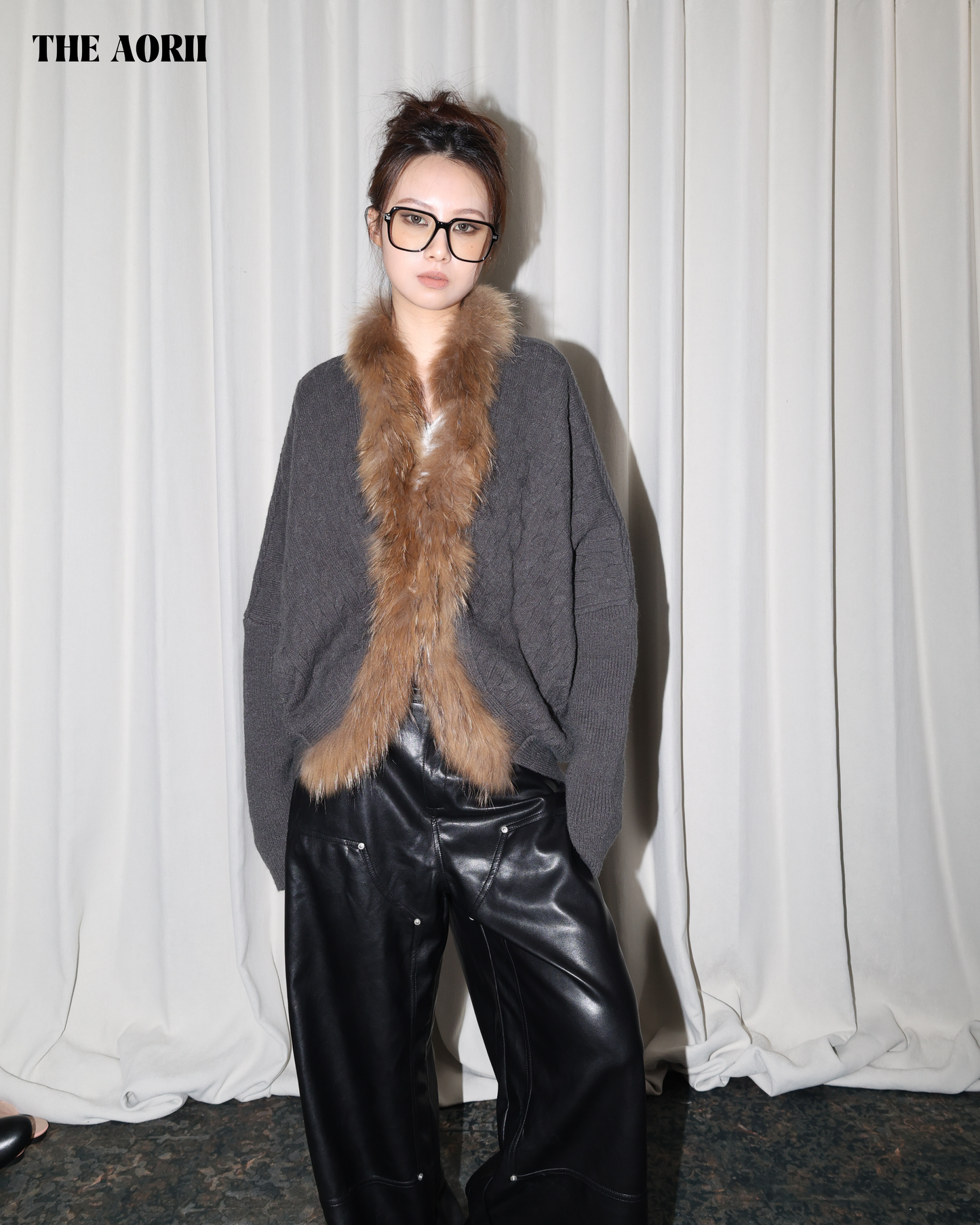 25268 - 毛毛蝙蝠袖針織外套