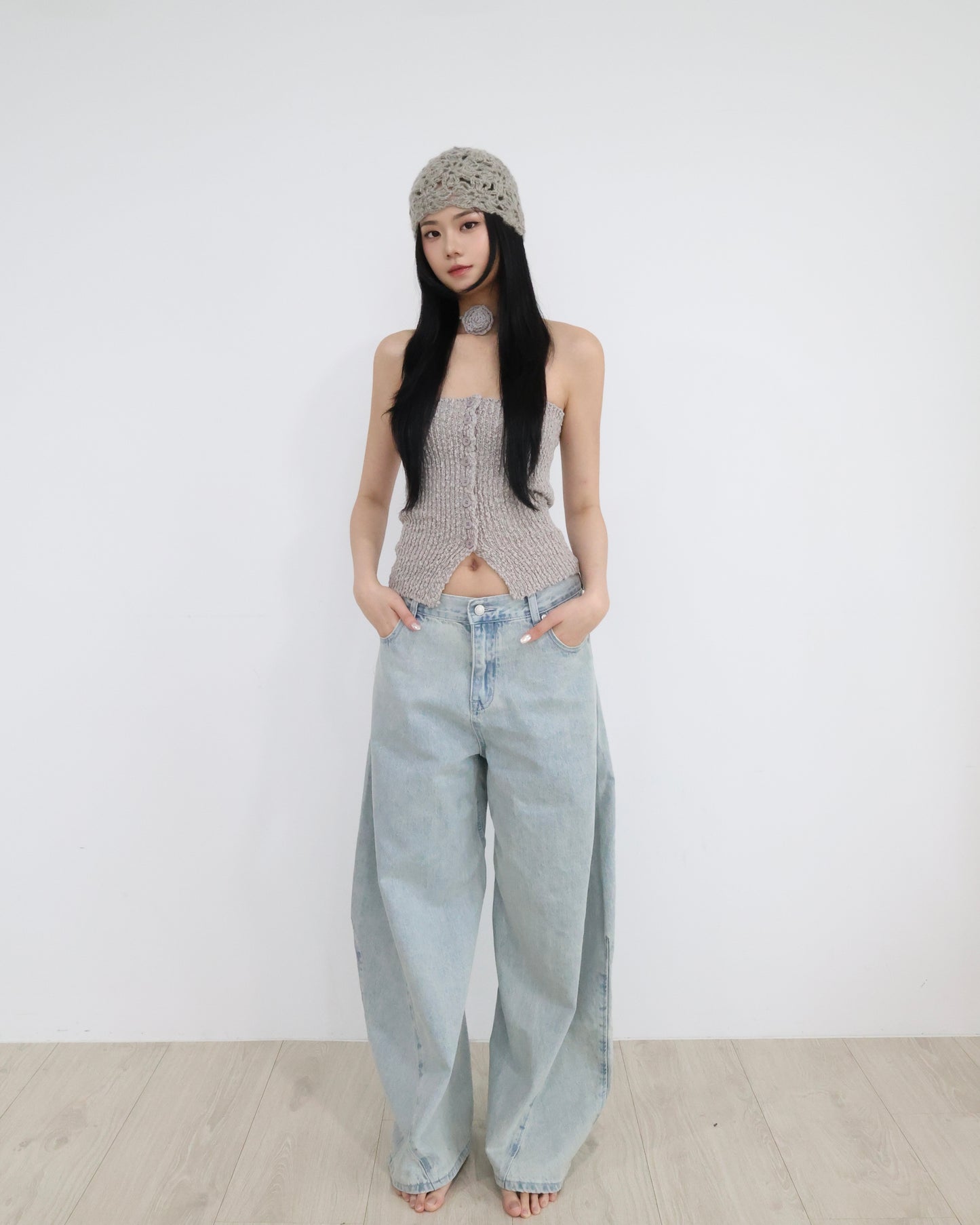 25053 - 復古低腰彎刀牛仔褲