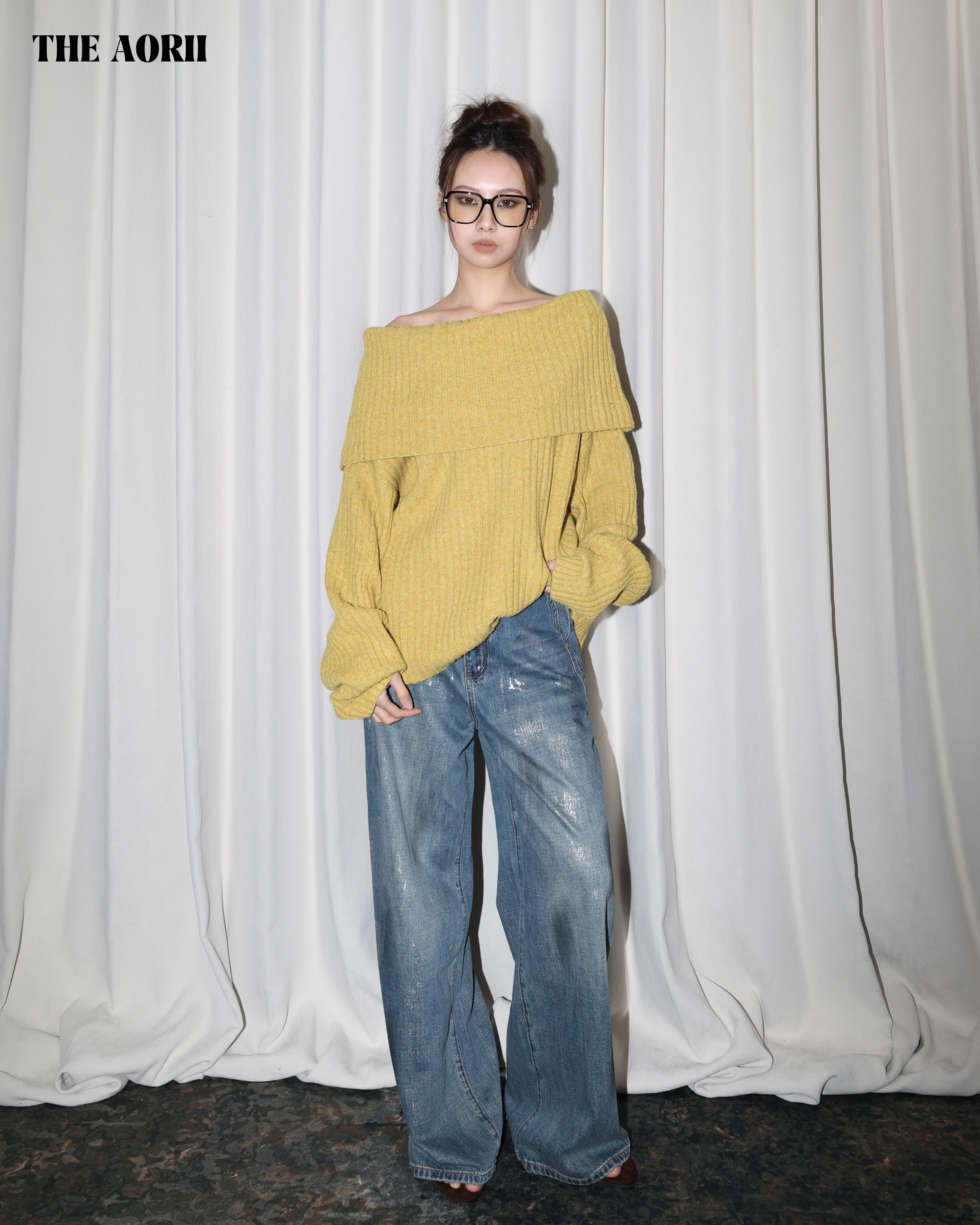 25253 - 刷色直筒牛仔褲