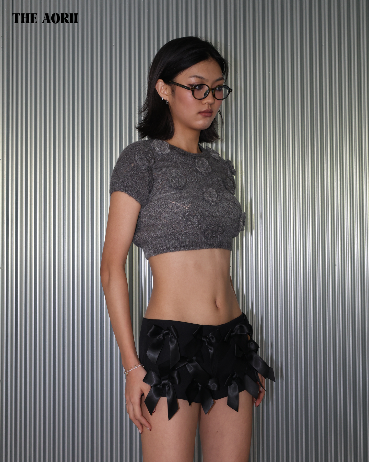 25248 - 蝴蝶結低腰西裝短褲