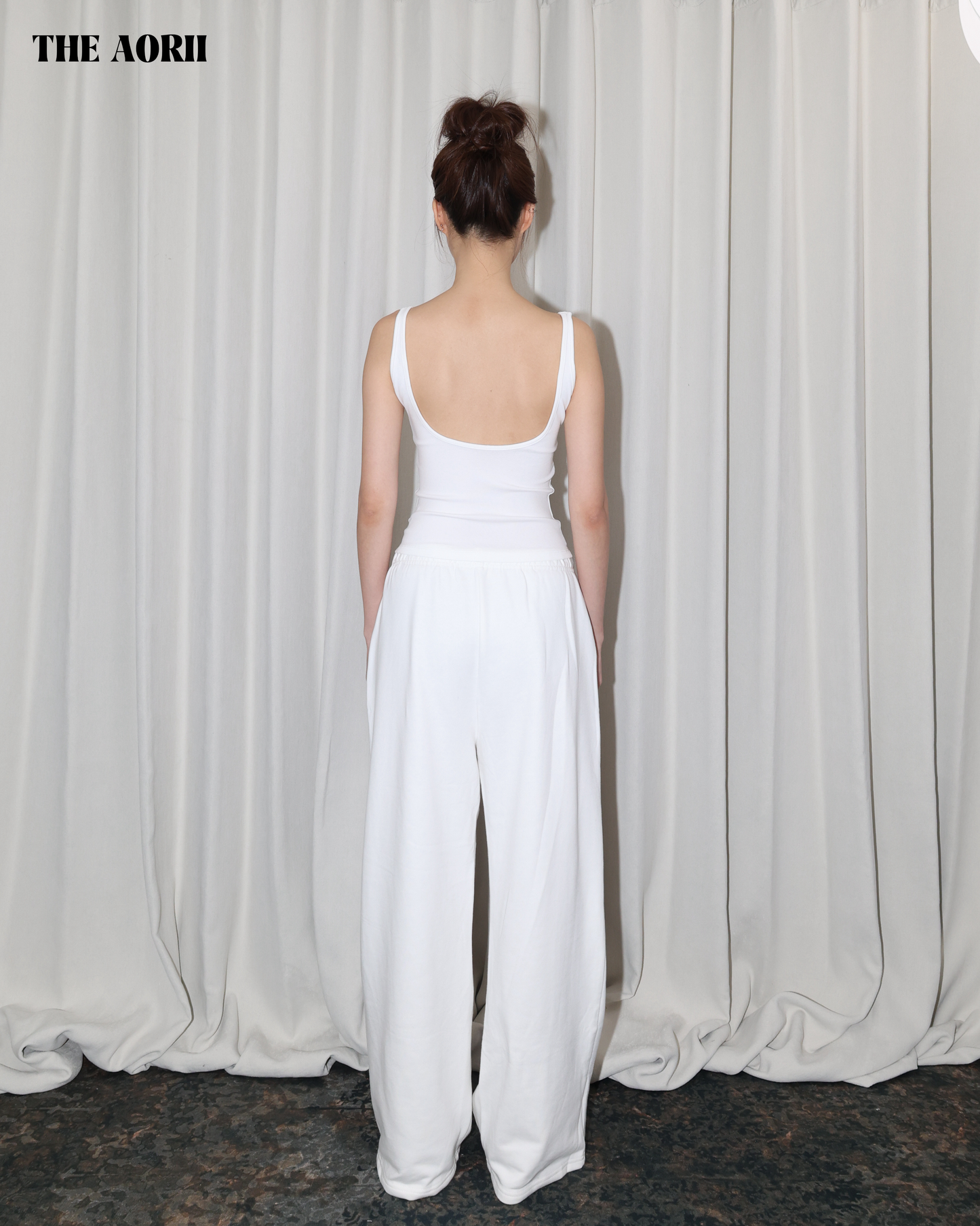 25229(2color) - 白 假排扣棉褲