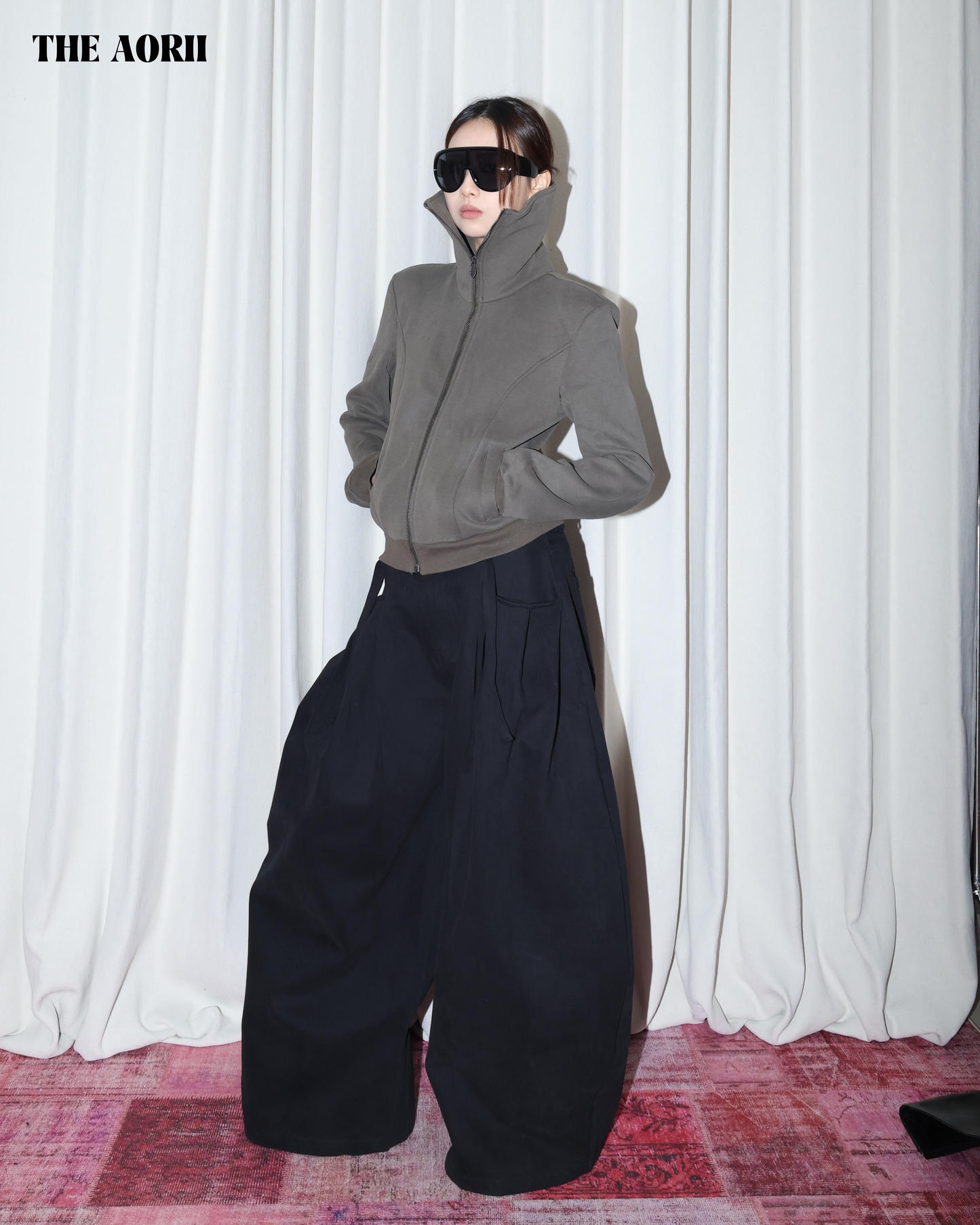 25284 - 立領修身正肩刷毛外套