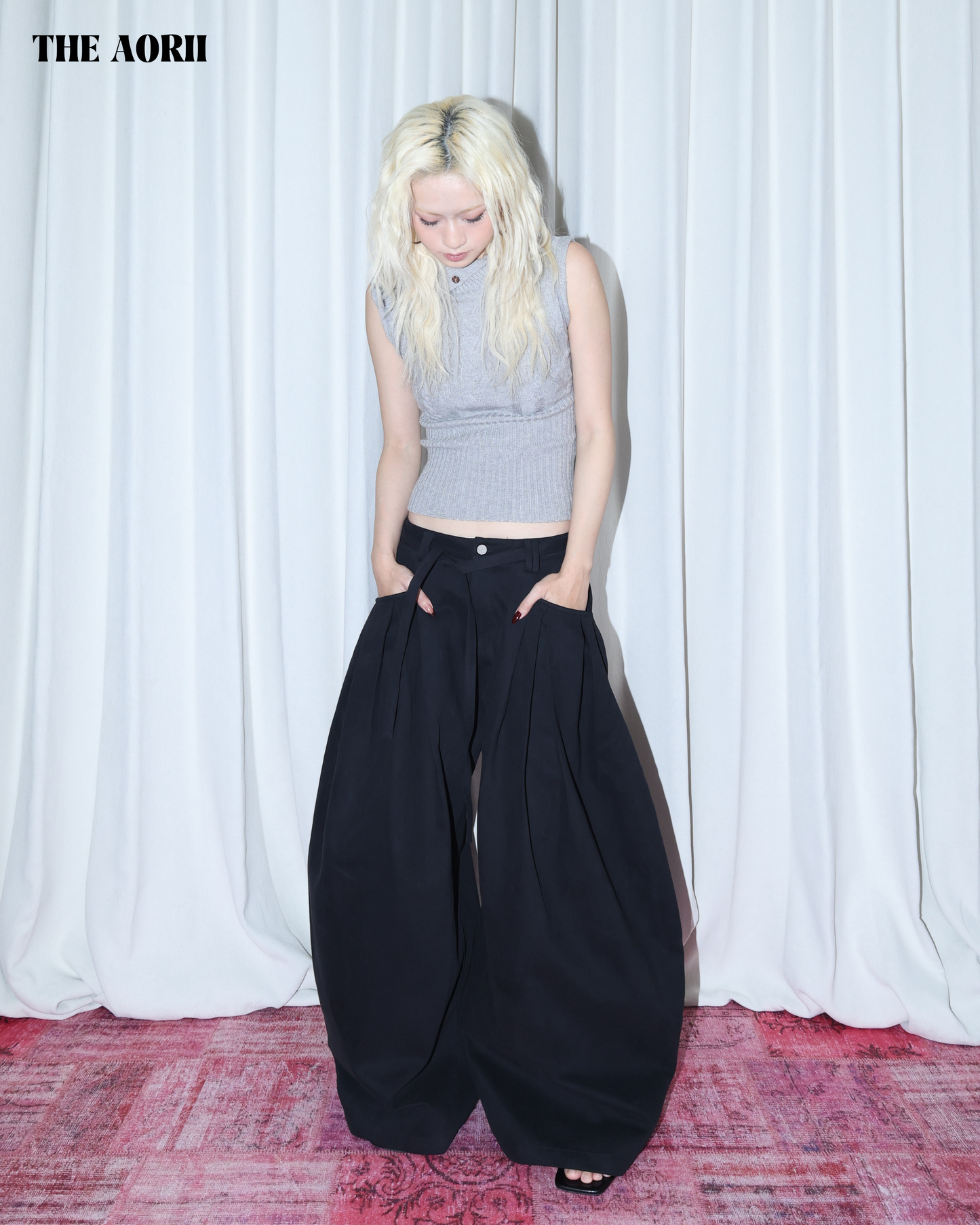 25278 - 廓形綁帶牛仔褲