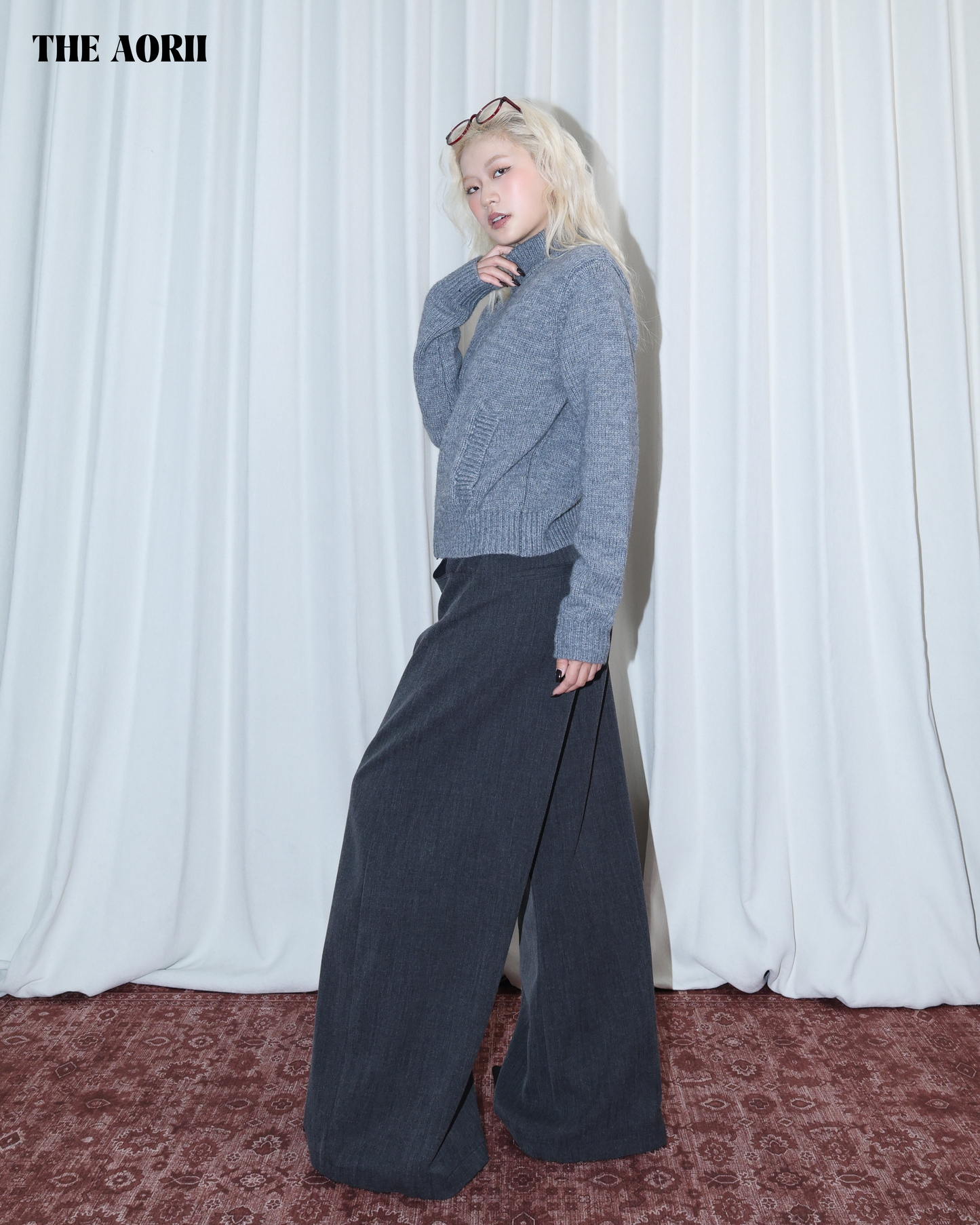 26024 (2color) - 灰 15%羊毛立領拉鍊外套