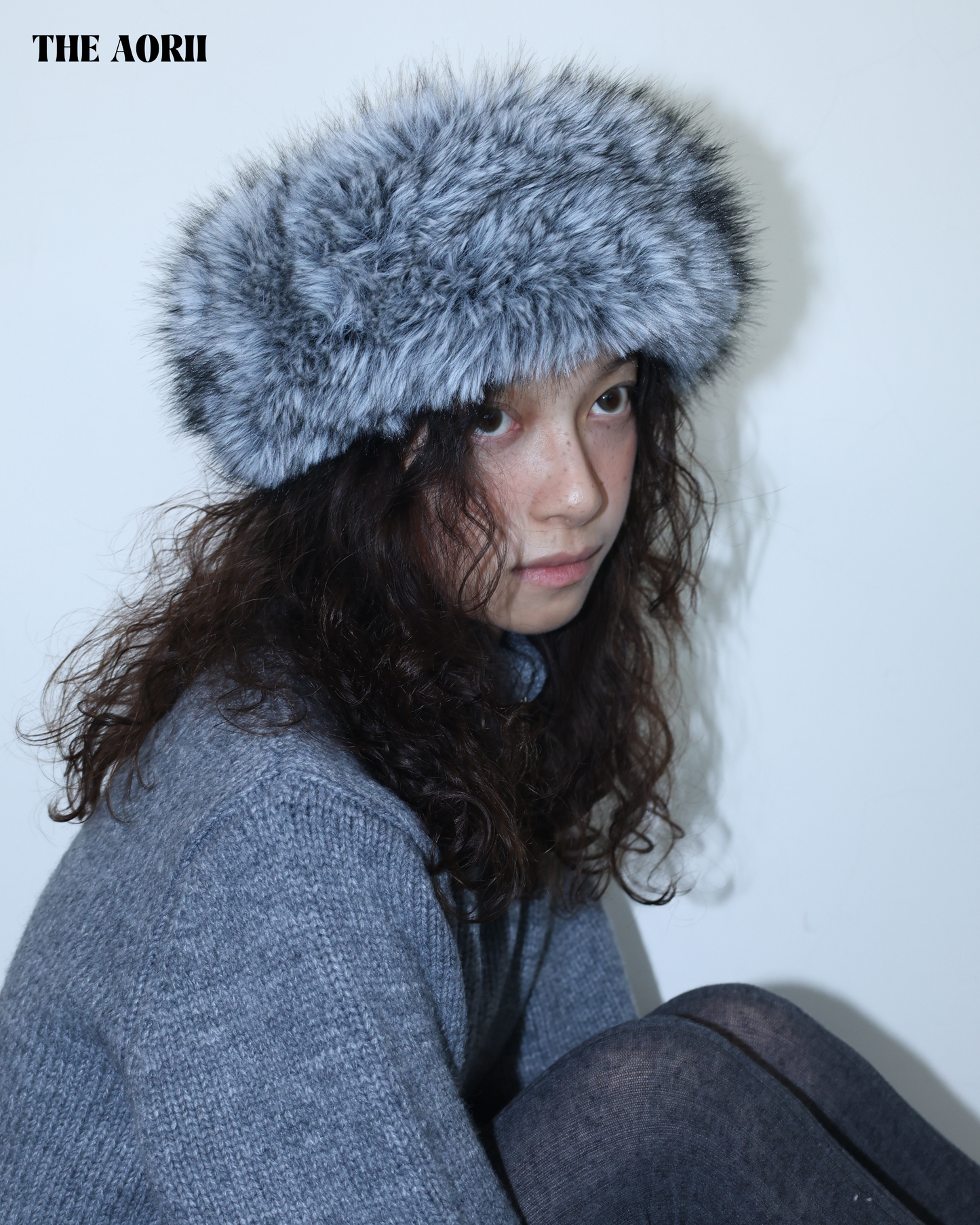 25272(5color) - 灰 毛毛蒙古髮帶