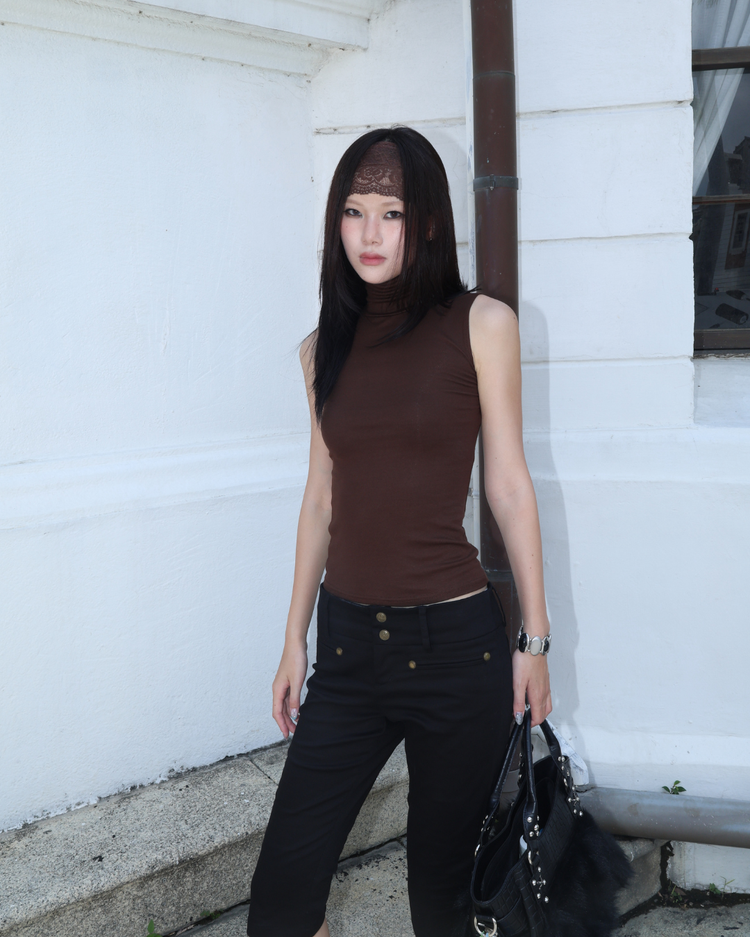 26124(5color) - 咖 小高領高彈背心