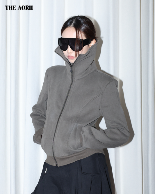 25284 - 立領修身正肩刷毛外套