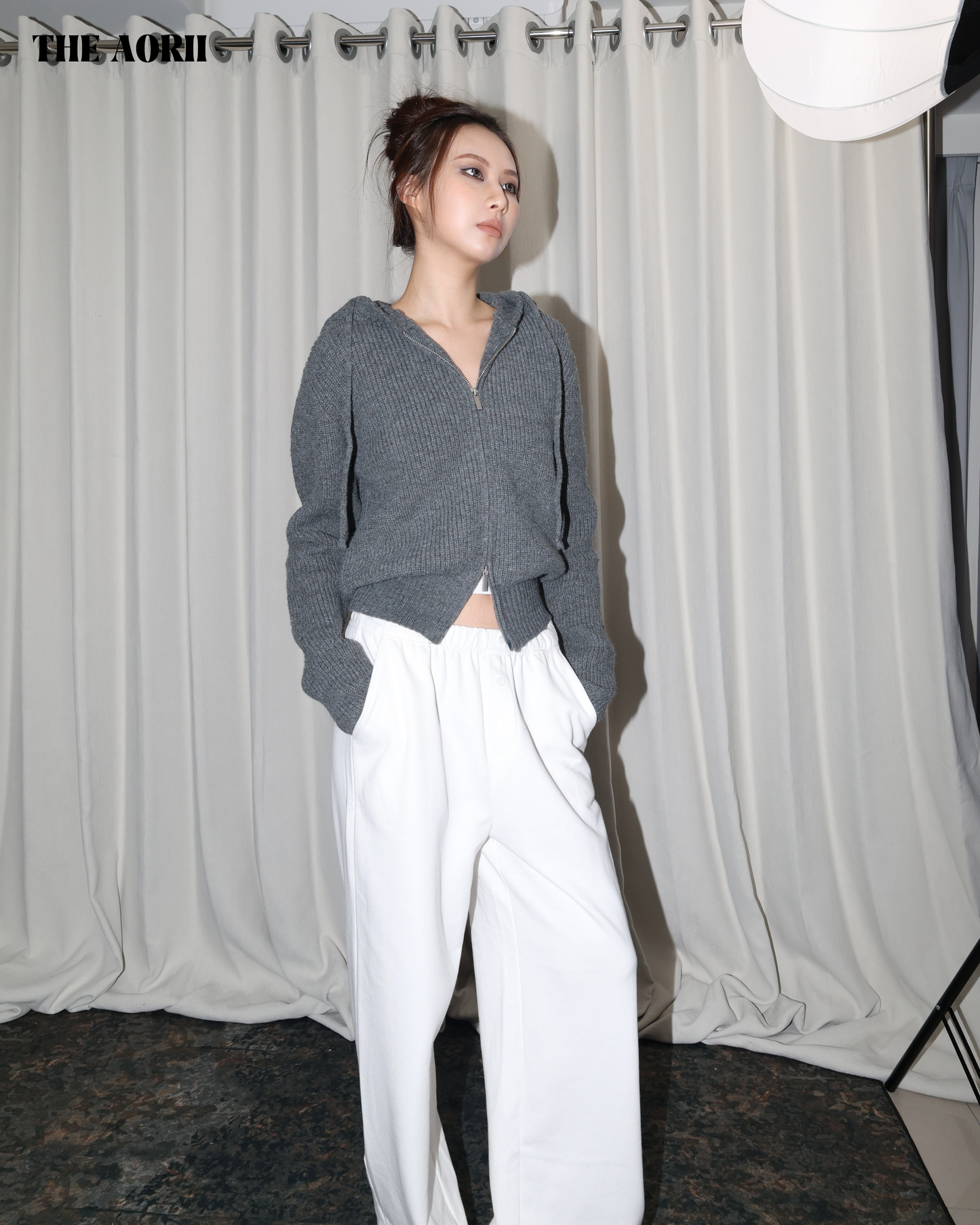 25229(2color) - 白 假排扣棉褲