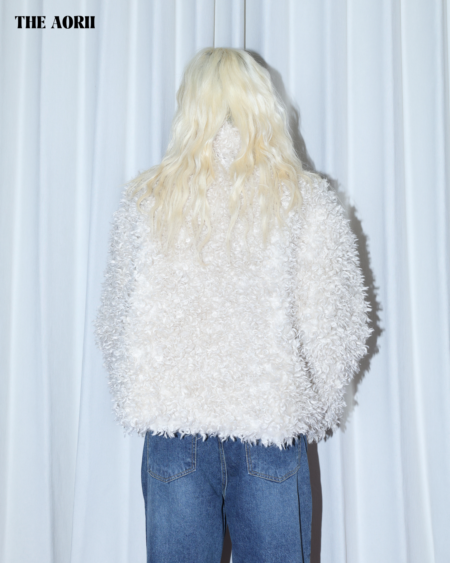 KR25010(2color) - 杏 "正韓"小卷毛立領外套