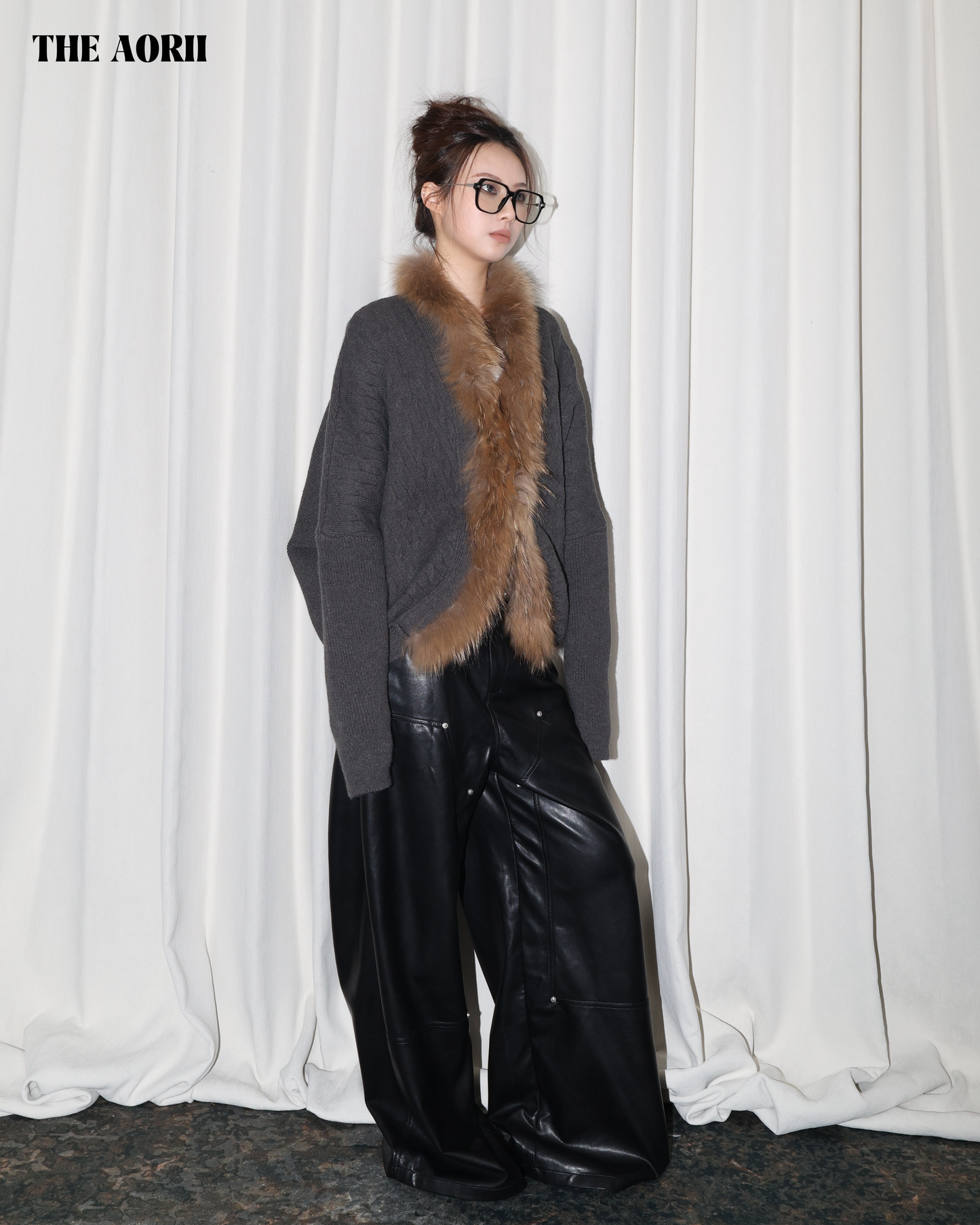 25268 - 毛毛蝙蝠袖針織外套