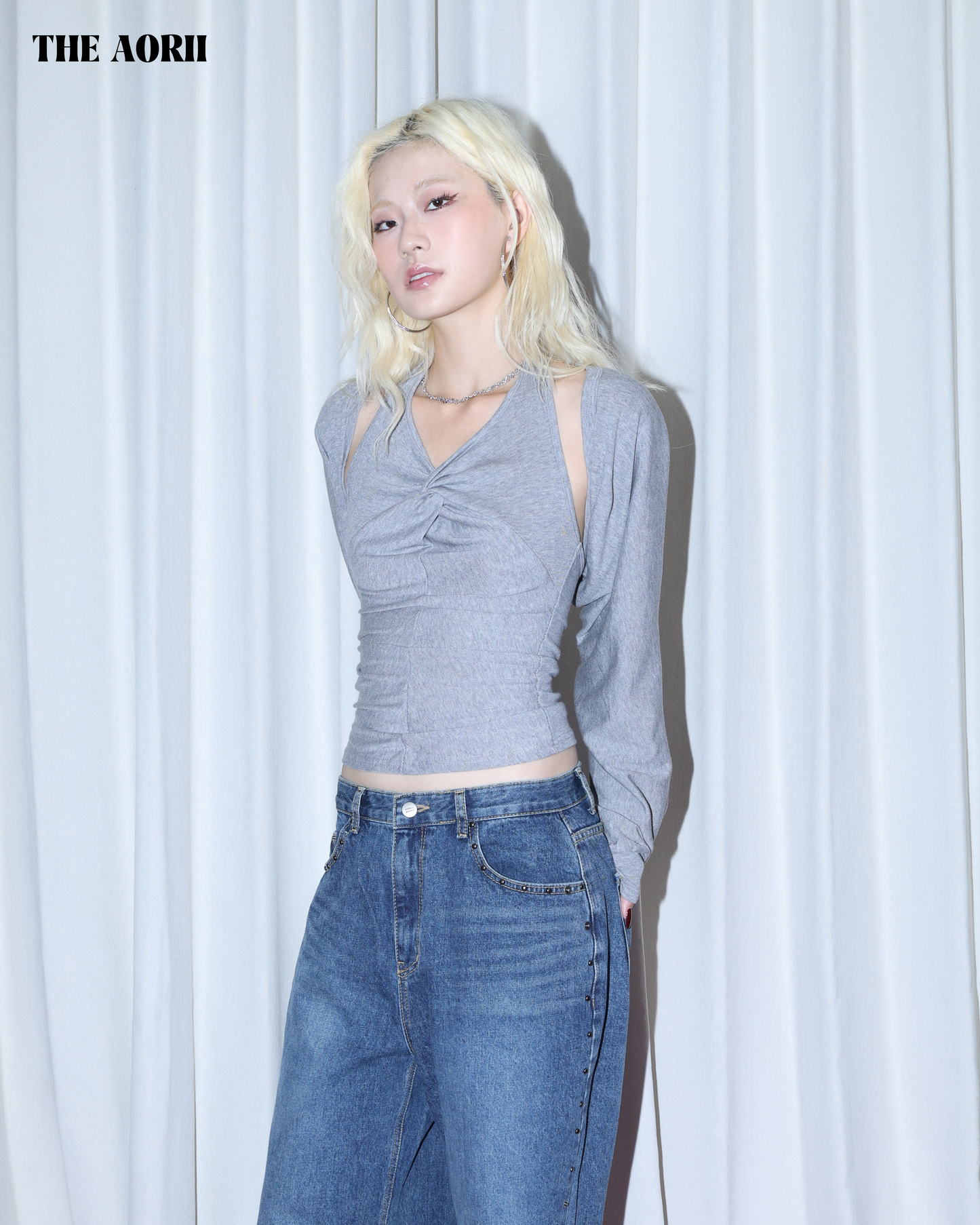 25287 -  繞脖背心＋罩衫 兩件套