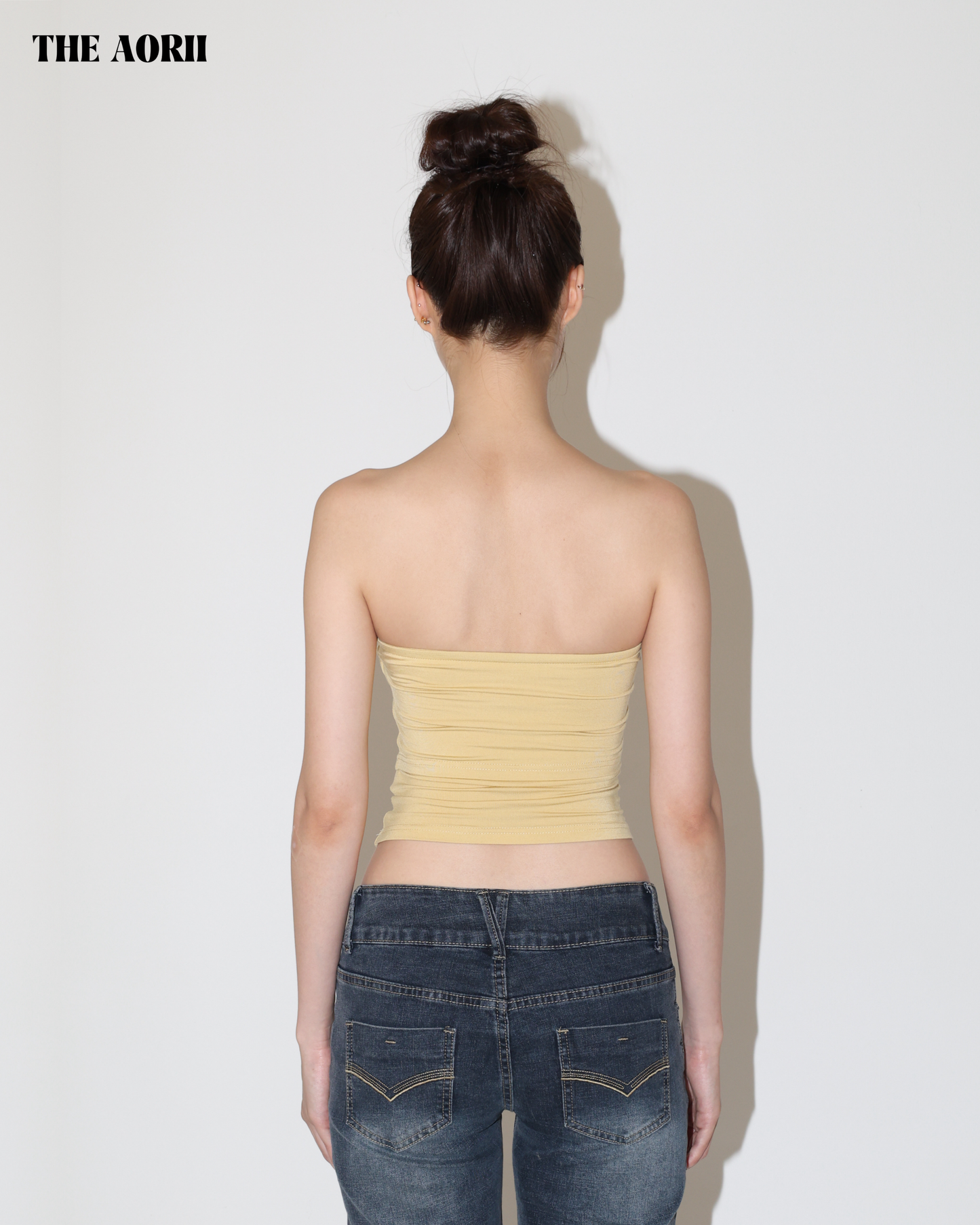 25184(2color) - 黃 不規則反折Bra Top