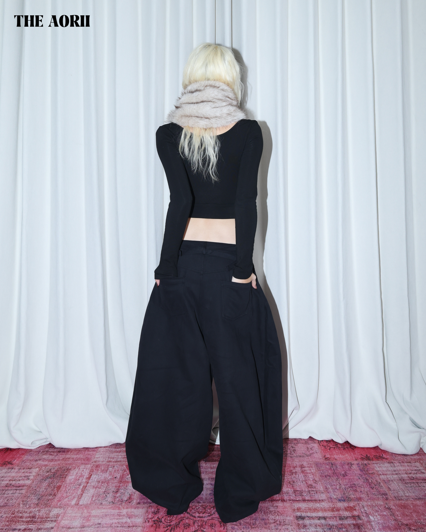 25278 - 廓形綁帶牛仔褲