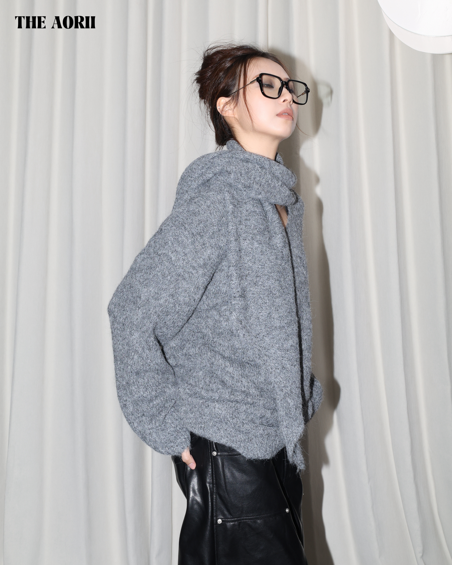 25241 - Ｖ領針織毛衣＋披肩