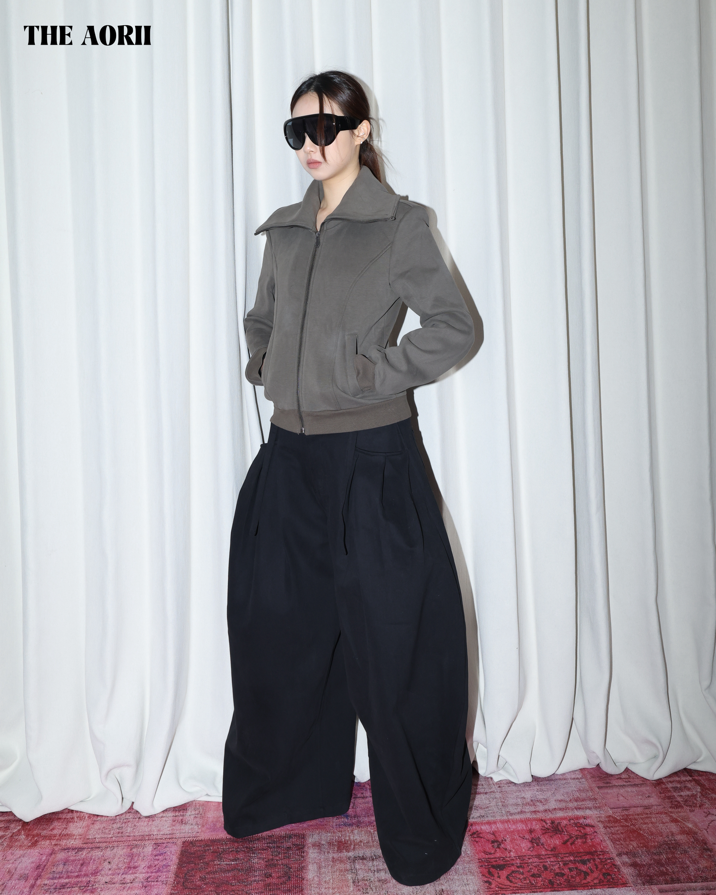 25284 - 立領修身正肩刷毛外套