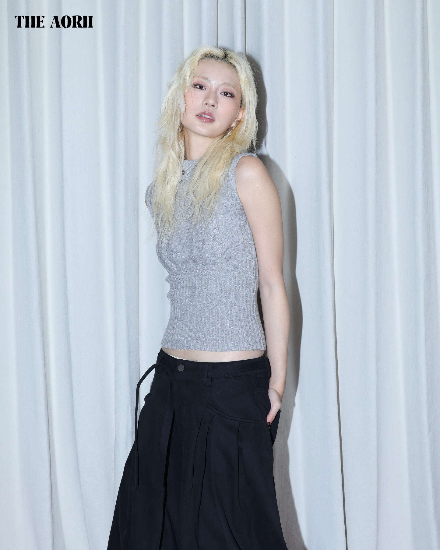 25281 - 反折鈕扣針織背心