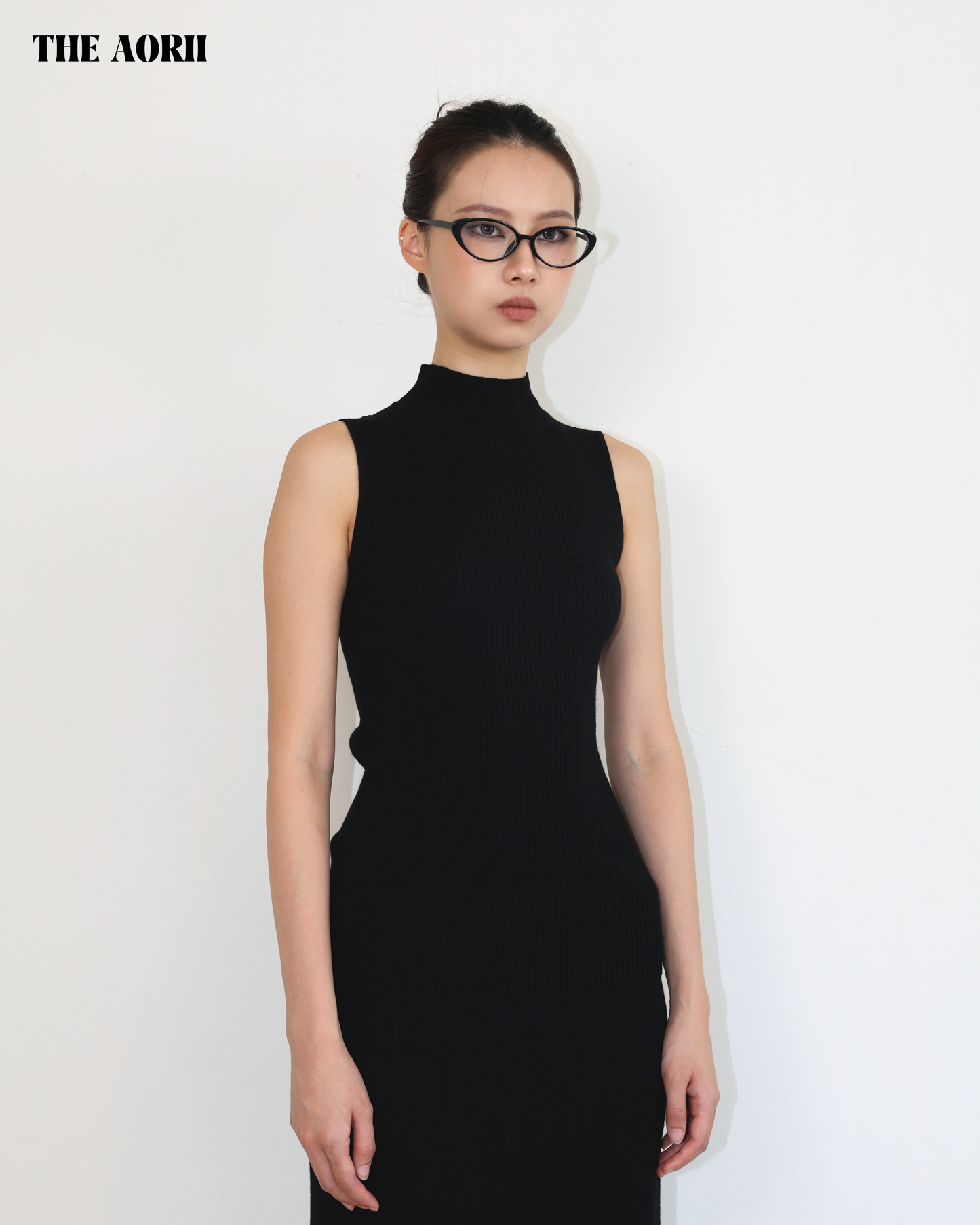 25251 - 小高領針織背心長裙套裝