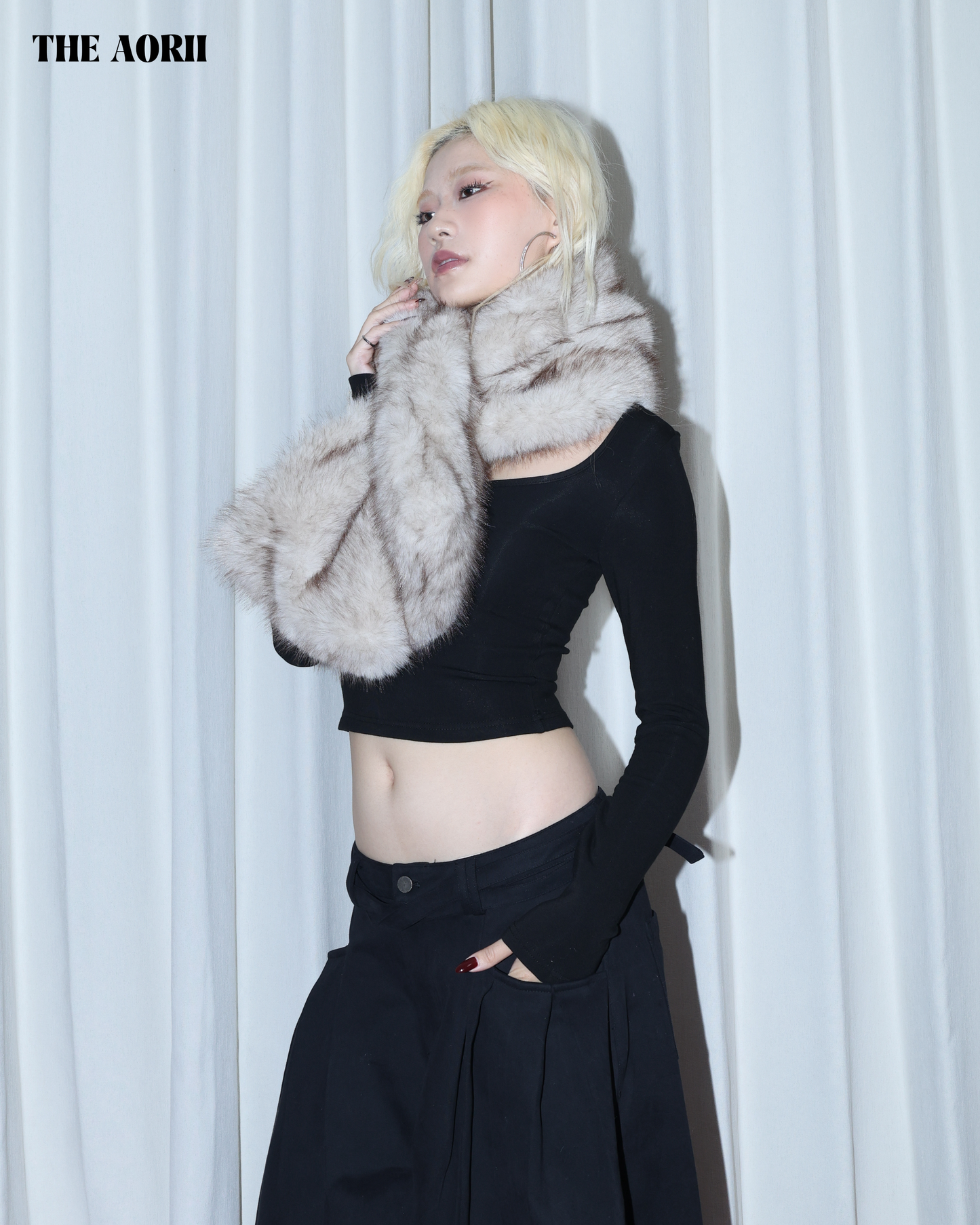 KR25002 - "正韓"環保皮草圍巾