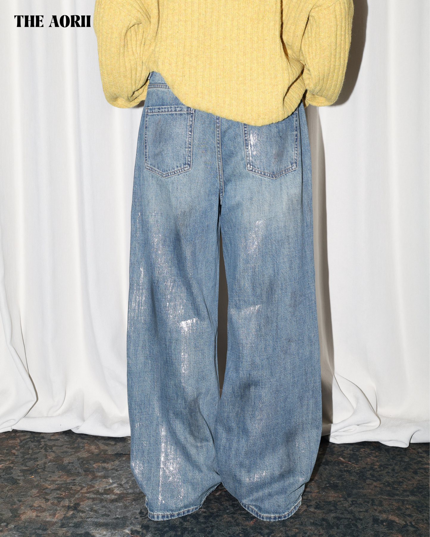 25253 - 刷色直筒牛仔褲