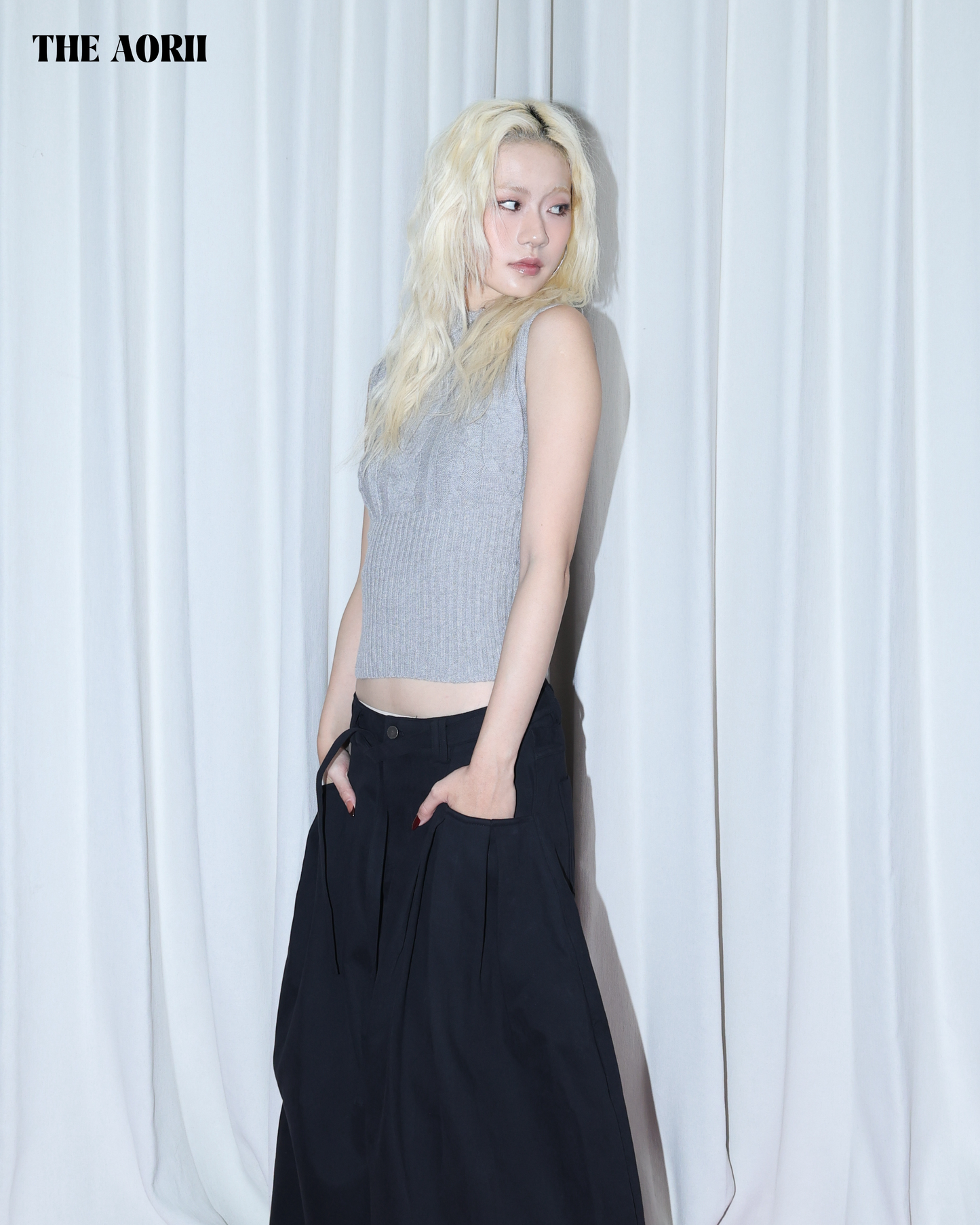 25281 - 反折鈕扣針織背心