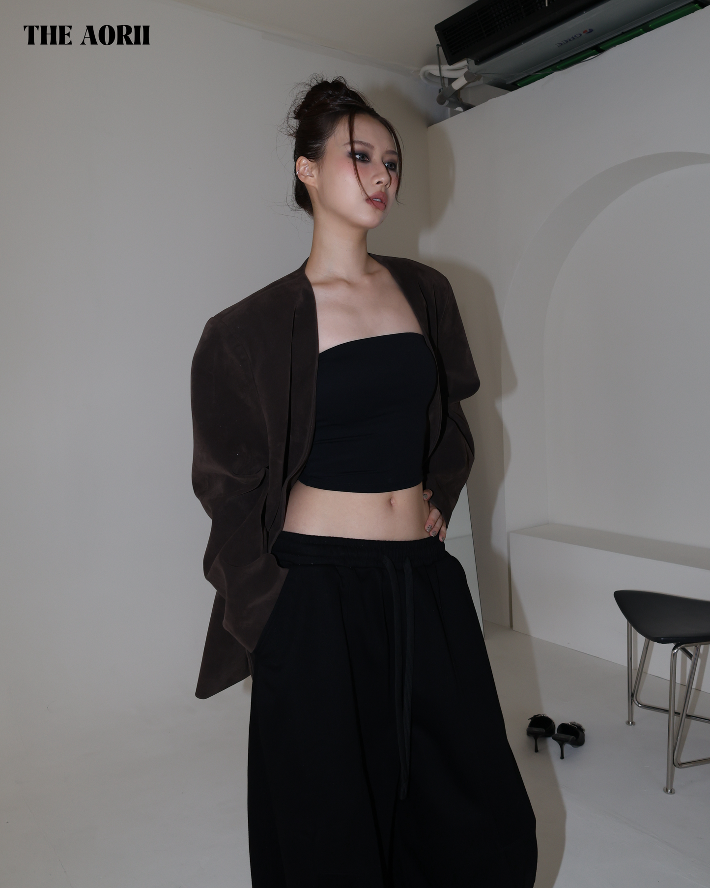 25180 - 麂皮無領西裝外套