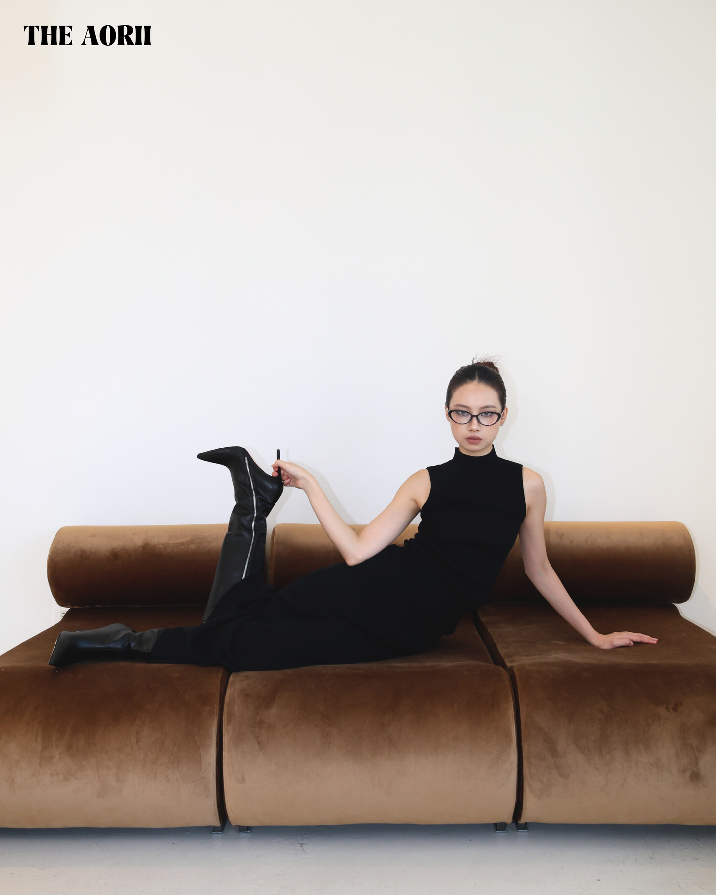 25251 - 小高領針織背心長裙套裝