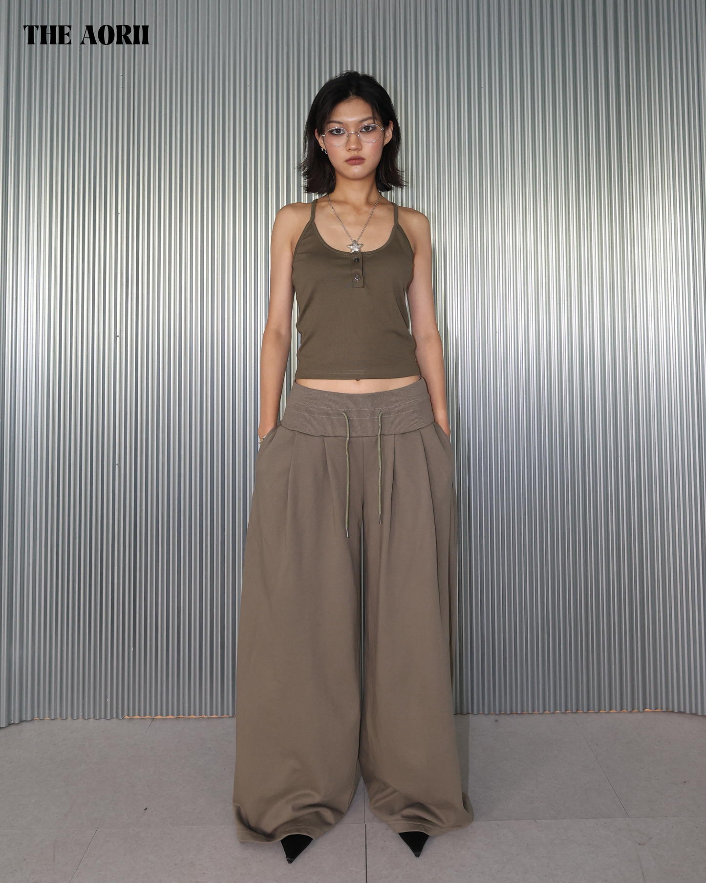 25245 - U領排扣露背吊帶背心